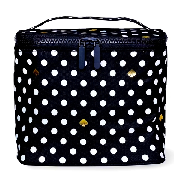 Kate Spade Black and White Polka Dot Lunch Bag Tote NEW! - Picture 1 of 4